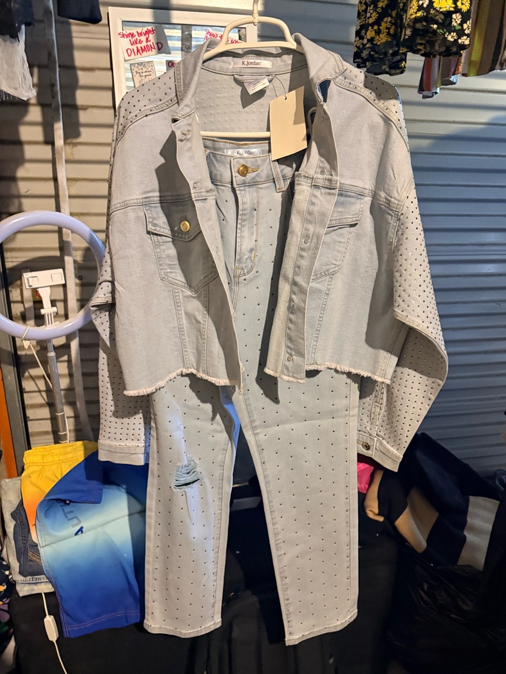 K Jordan Light Blue Denim Jacket and Jeans Set